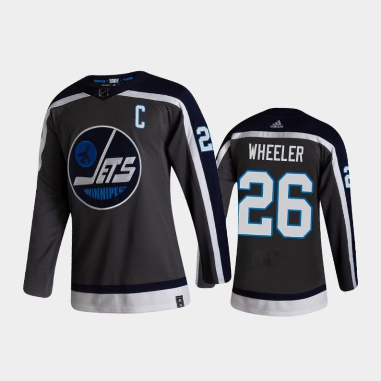 Men Winnipeg Jets Blake Wheeler #26 Reverse Retro 2020-21 Gray Jersey