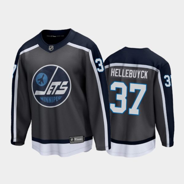 Men Winnipeg Jets Connor Hellebuyck #37 Special Edition Gray 2021 Jersey