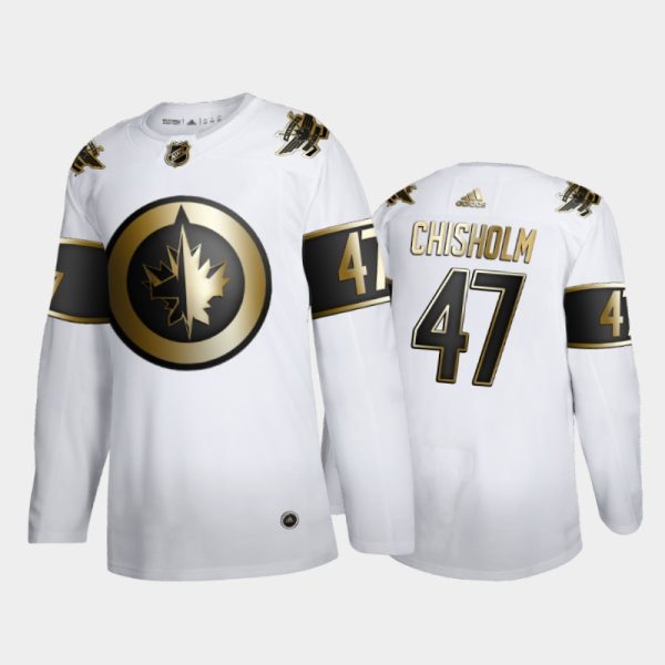 Men Winnipeg Jets Declan Chisholm #47 Golden Edition White Jersey