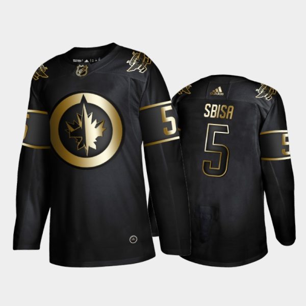 Men Winnipeg Jets Luca Sbisa #5 Golden Edition Black Jersey