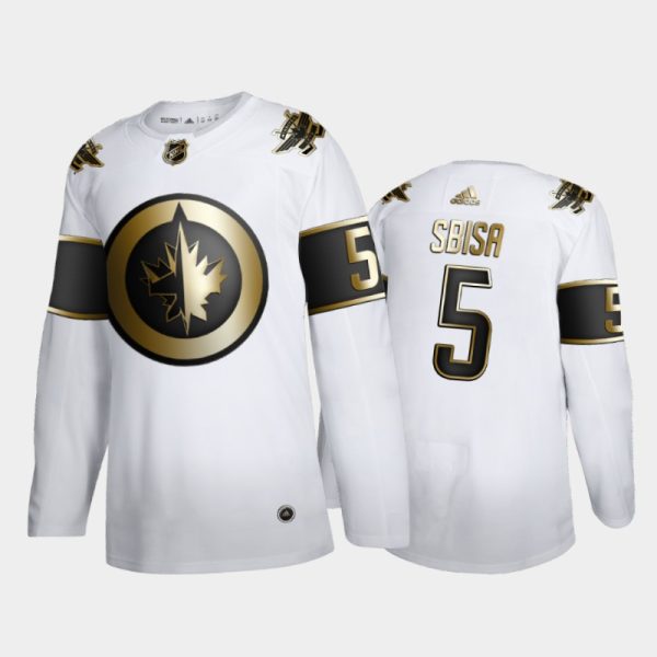 Men Winnipeg Jets Luca Sbisa #5 Golden Edition White Jersey