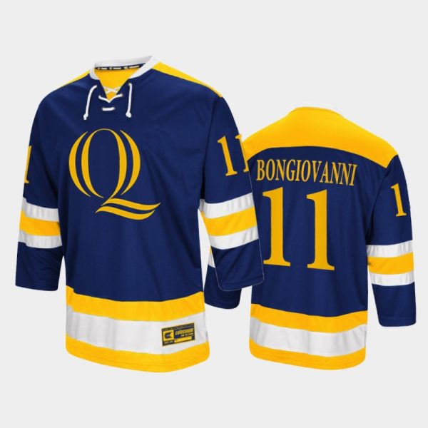 Men Wyatt Bongiovanni #11 Quinnipiac Bobcats 2022 College Hockey Navy Jersey