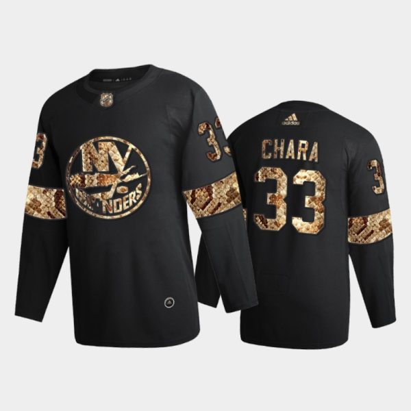 Men Zdeno Chara #33 New York Islanders Python Skin Black Exclusive Edition Jersey