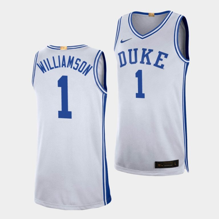 Men Zion Williamson Duke Blue Devils #1 White 2019-20 Limited College Baketball Jersey