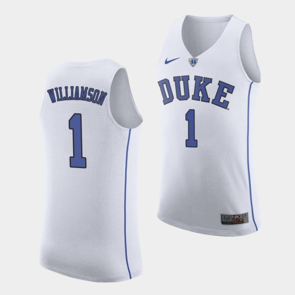 Men Zion Williamson Duke Blue Devils #1 White Road College Basketball Jersey