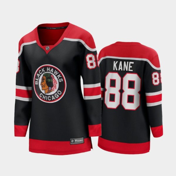 Women 2020-21 Chicago Blackhawks Patrick Kane #88 Reverse Retro Special Edition Breakaway Player Jersey - Black