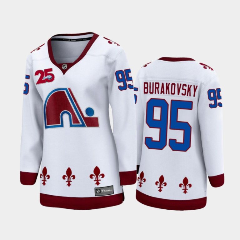 Women 2020-21 Colorado Avalanche Andre Burakovsky #95 Reverse Retro 25th Anniversary Special Edition Jersey - White