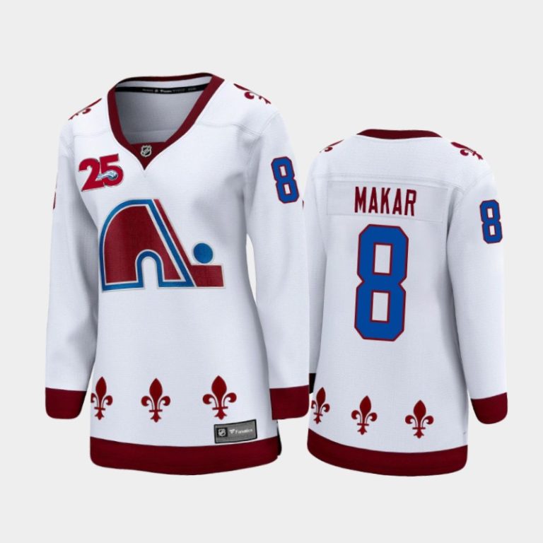 Women 2020-21 Colorado Avalanche Cale Makar #8 Reverse Retro 25th Anniversary Special Edition Jersey - White