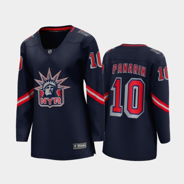 Women 2020-21 New York Rangers Artemi Panarin #10 Reverse Retro Special Edition Breakaway Player Jersey - Blue