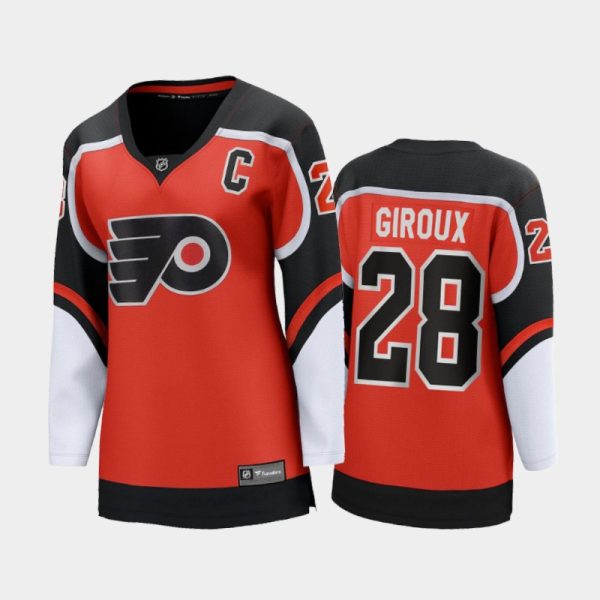 Women 2020-21 Philadelphia Flyers Claude Giroux #28 Reverse Retro Special Edition Breakaway Player Jersey - Orange