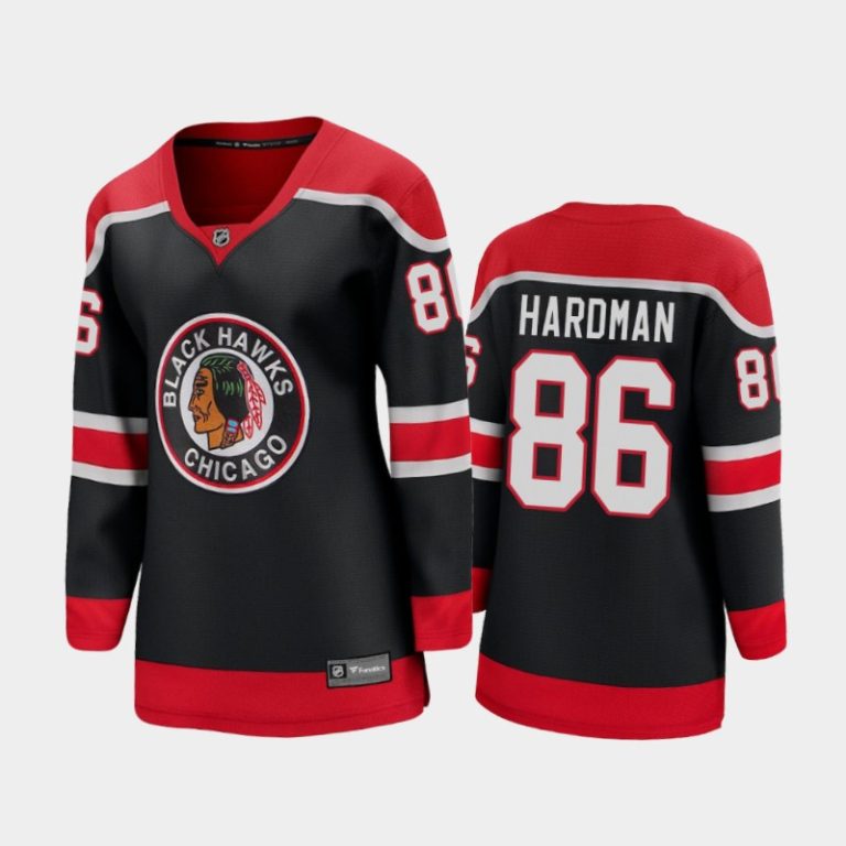 Women 2021 Chicago Blackhawks Mike Hardman #86 Reverse Retro Jersey - Black