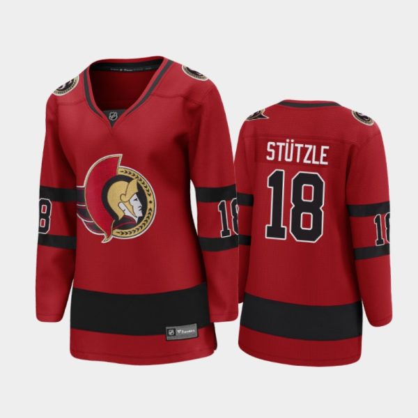 Women 2021 Ottawa Senators Tim Stutzle #18 Reverse Retro Jersey - Red