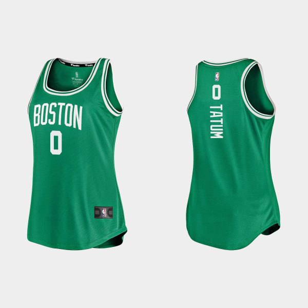 Women Boston Celtics #0 Jayson Tatum Icon Edition Green Tank Jersey