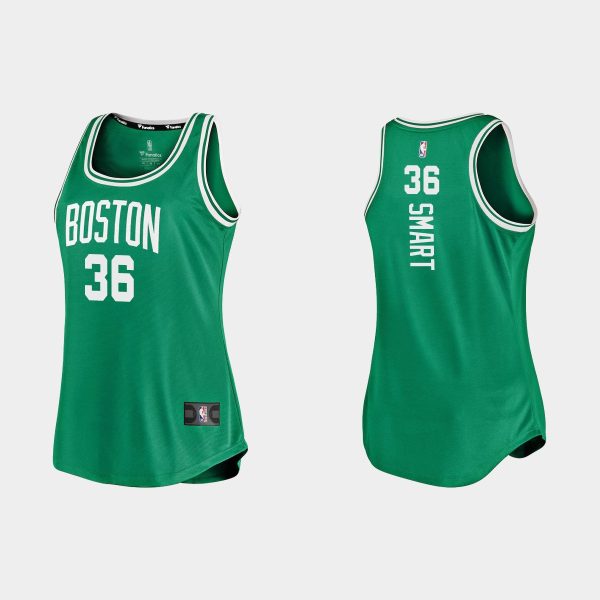 Women Boston Celtics #36 Marcus Smart Icon Edition Green Tank Jersey