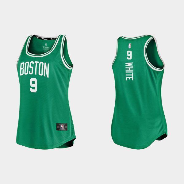 Women Boston Celtics #9 Derrick White Icon Edition Green Tank Jersey
