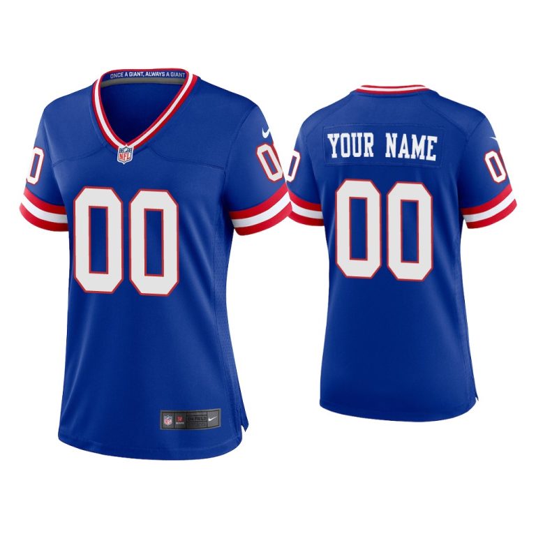 Women Custom New York Giants Royal Classic Game Jersey