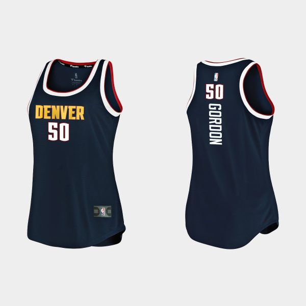 Women Denver Nuggets #50 Aaron Gordon Icon Edition Navy Tank Jersey