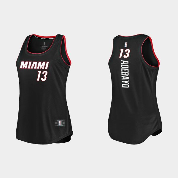 Women Miami Heat #13 Bam Adebayo Icon Edition Black Tank Jersey