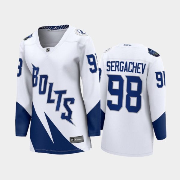 Women Mikhail Sergachev #98 Lightning 2022 Stadium Series White Jersey