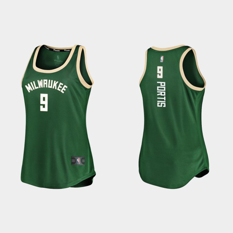 Women Milwaukee Bucks #9 Bobby Portis Icon Edition Hunter Green Tank Jersey