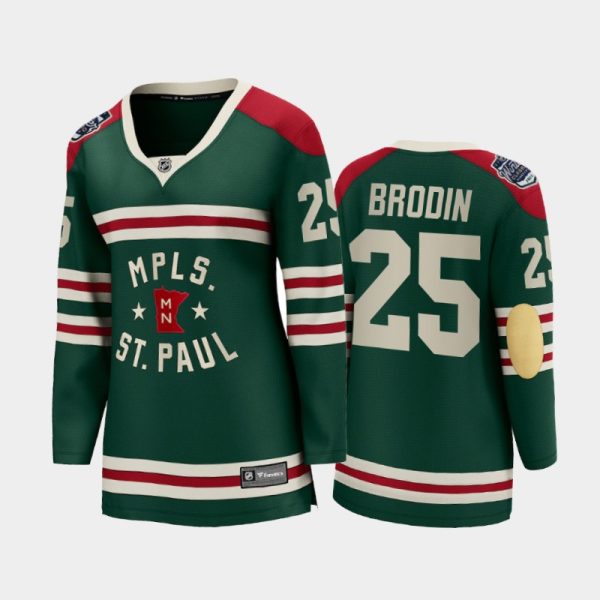 Women Minnesota Wild Jonas Brodin #25 2022 Winter Classic State Of Hockey Jersey Green