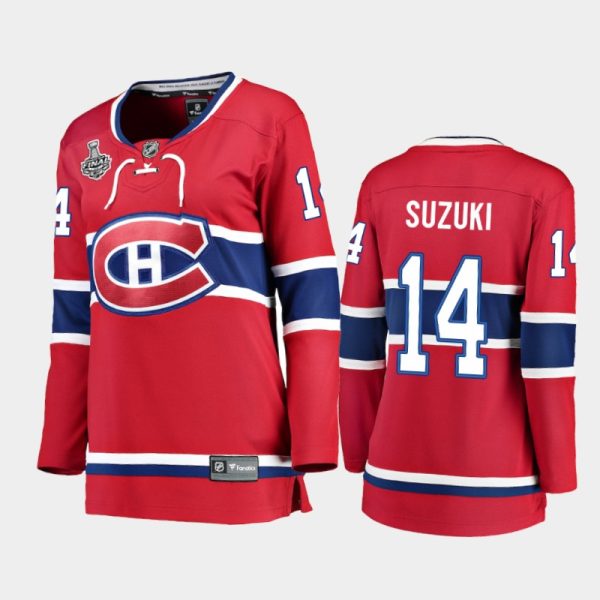 Women Montreal Canadiens Nick Suzuki #14 2021 Stanley Cup Final Home Jersey - Red