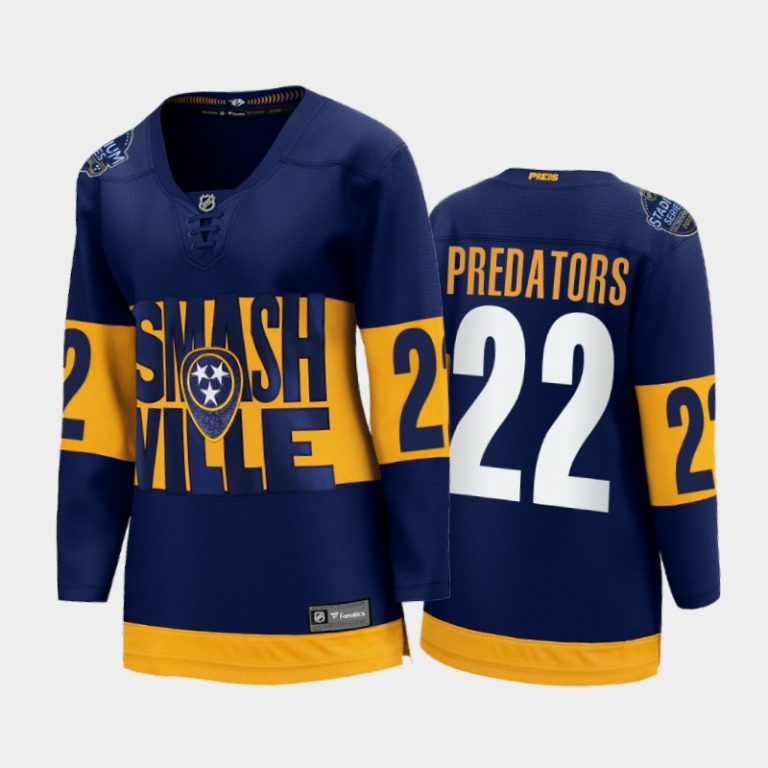 Women Nashville Predators 2022 Stadium Series Navy Jersey