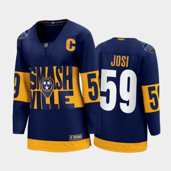 Women Nashville Predators Roman Josi 2022 Stadium Series Navy Jersey