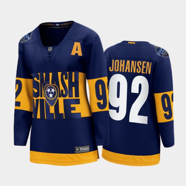 Women Nashville Predators Ryan Johansen 2022 Stadium Series Navy Jersey