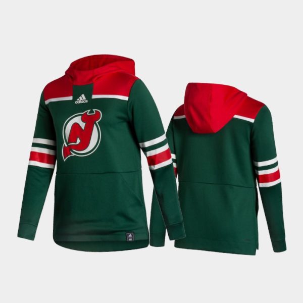 Women New Jersey Devils 2021 Reverse Retro Pullover Green Hoodie