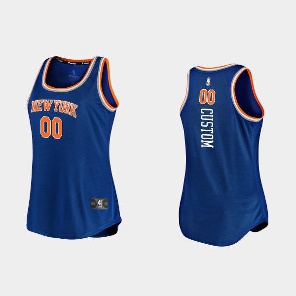 Women New York Knicks #00 All Players Icon Edition Royal Tank Jersey