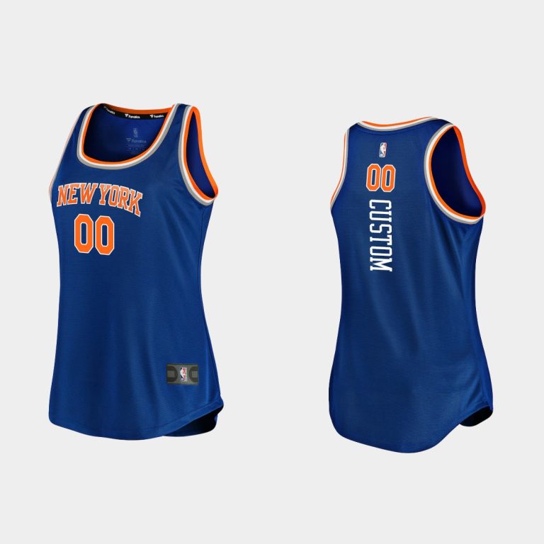 Women New York Knicks #00 All Players Icon Edition Royal Tank Jersey