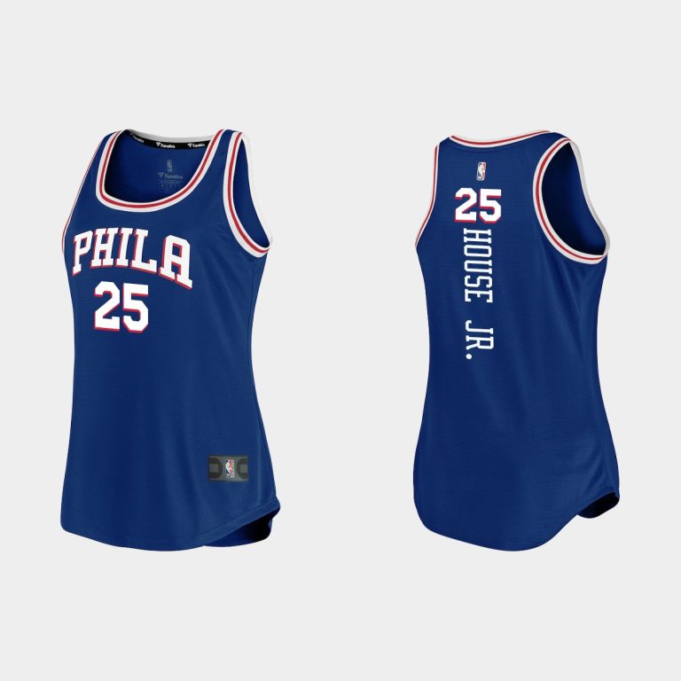 Women Philadelphia 76ers #25 Danuel House Jr. Icon Edition Royal Tank Jersey