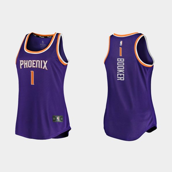 Women Phoenix Suns Devin Booker #1 Icon Edition Jersey Purple