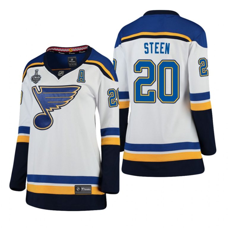 Women St. Louis Blues Alexander Steen #20 2019 Stanley Cup Final Away Breakaway White Jersey