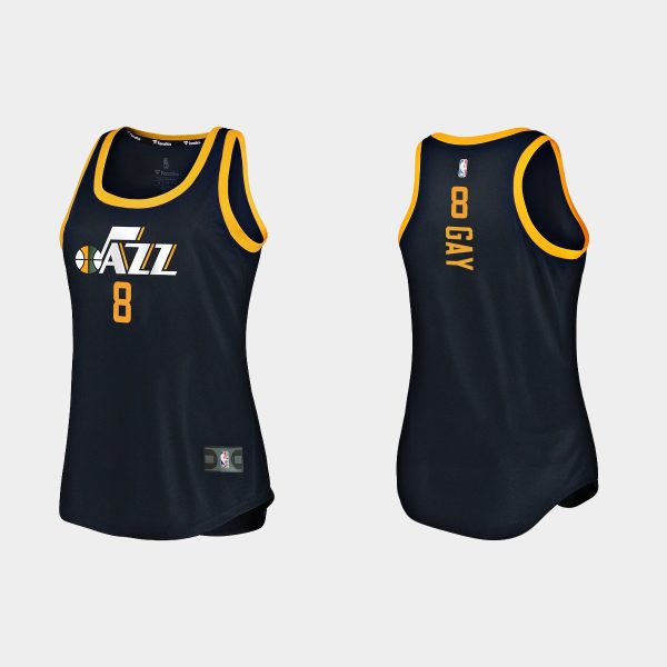 Women Utah Jazz #8 Rudy Gay Icon Edition Black Tank Jersey