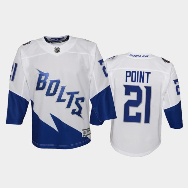 Youth Brayden Point #21 Lightning 2022 Stadium Series White Jersey