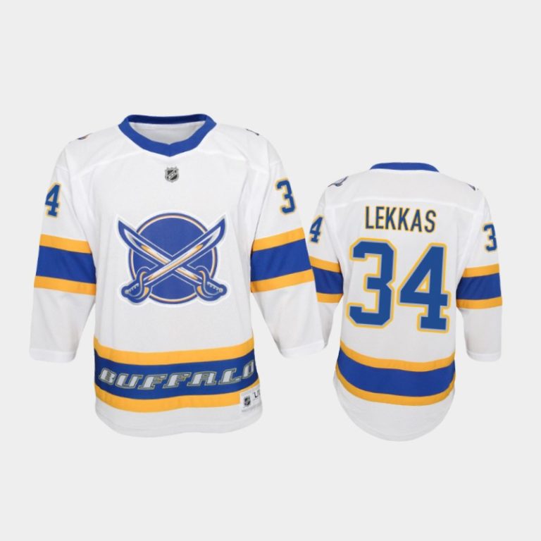 Youth Buffalo Sabres Stefanos Lekkas #34 Reverse Retro 2021 White Jersey