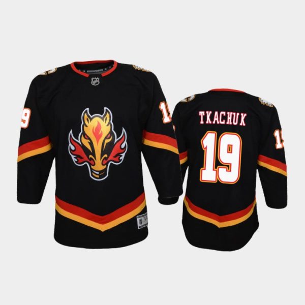Youth Calgary Flames Matthew Tkachuk #19 Reverse Retro 2020-21 Replica Black Jersey
