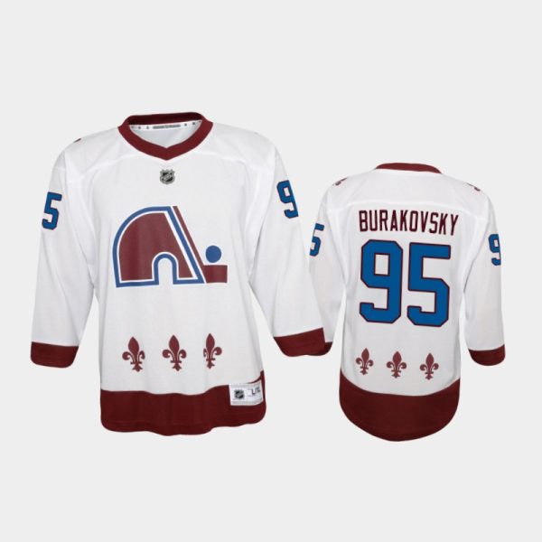 Youth Colorado Avalanche Andre Burakovsky #95 Reverse Retro 2020-21 Special Edition Replica White Jersey