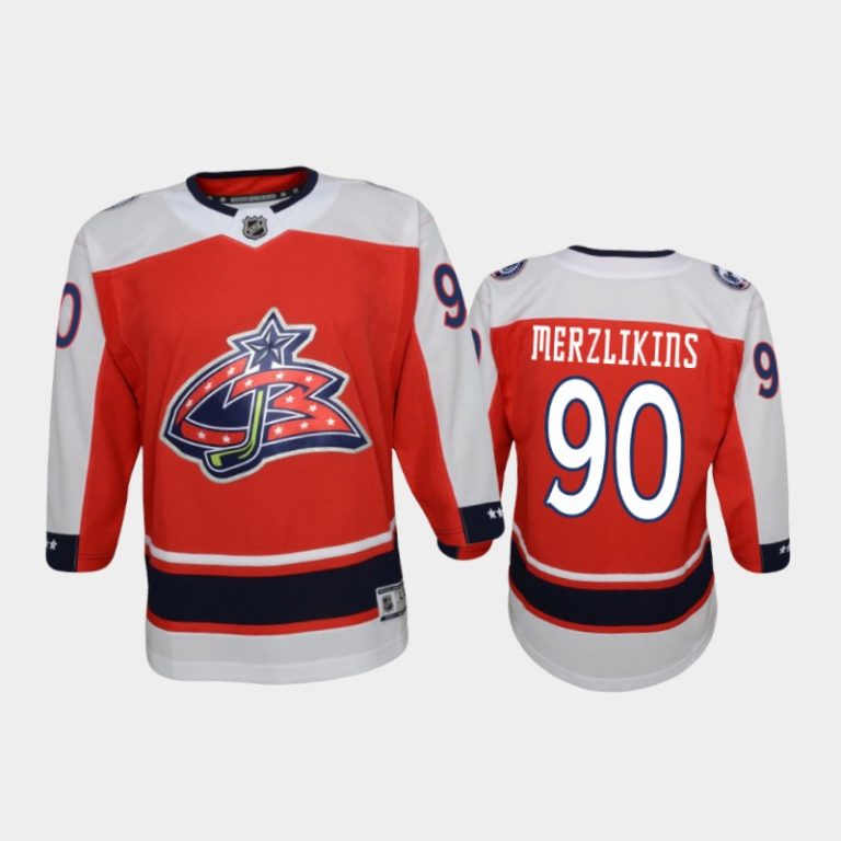 Youth Columbus Blue Jackets Elvis Merzlikins #90 Reverse Retro 2020-21 Replica Red Jersey