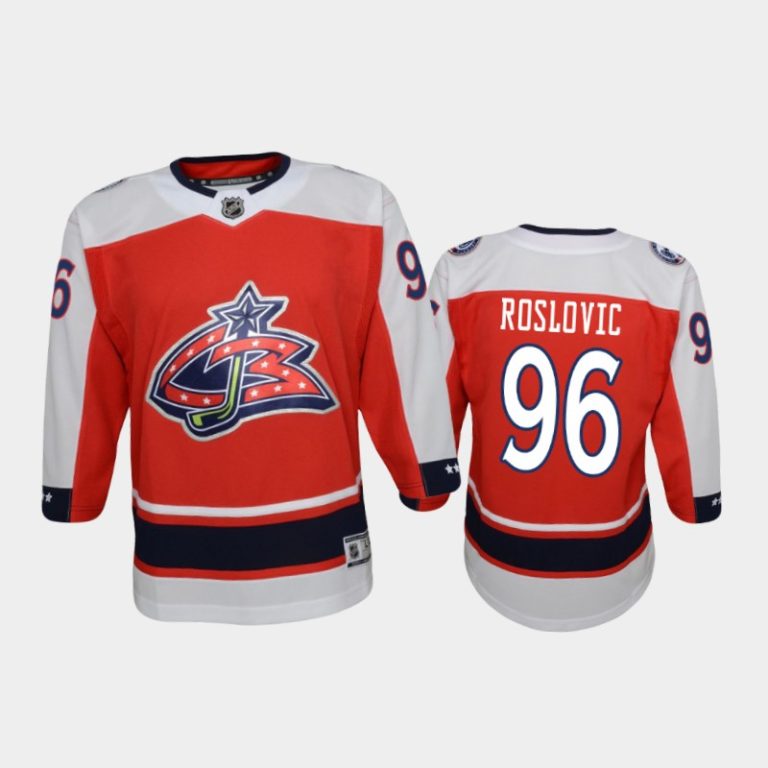 Youth Columbus Blue Jackets Jack Roslovic #96 Reverse Retro 2020-21 Replica Red Jersey