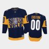 Youth Custom Nashville Predators 2022 Stadium Series Navy Primegreen Jersey