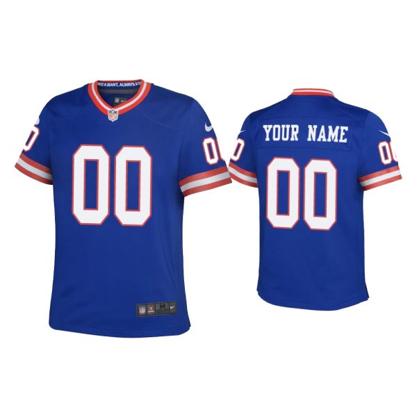 Youth Custom New York Giants Royal Classic Game Jersey
