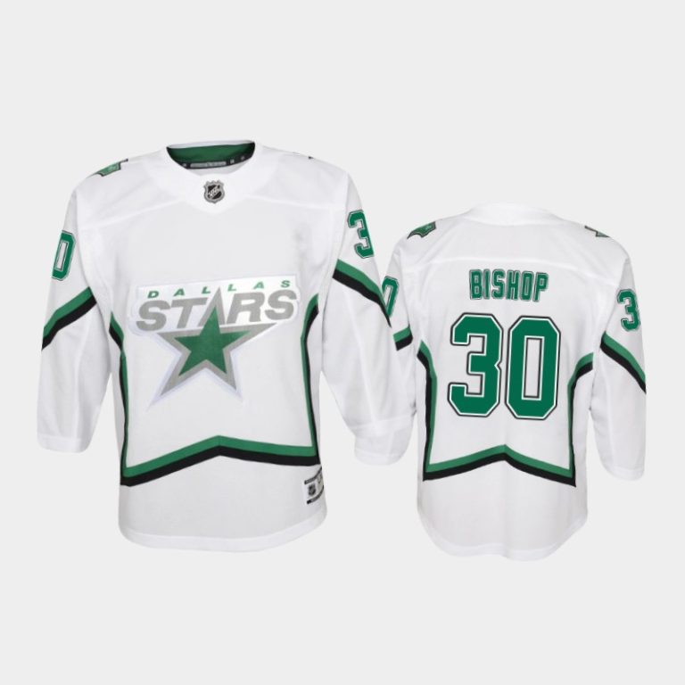 Youth Dallas Stars Ben Bishop #30 Reverse Retro 2020-21 Special Edition Replica White Jersey