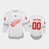 Youth Detroit Red Wings Custom #00 Reverse Retro 2020-21 Special Edition Replica White Jersey