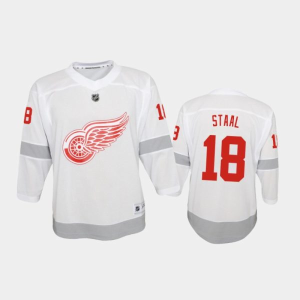 Youth Detroit Red Wings Marc Staal #18 Reverse Retro 2020-21 Special Edition Replica White Jersey