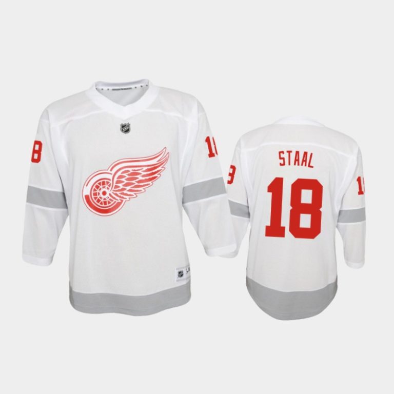 Youth Detroit Red Wings Marc Staal #18 Reverse Retro 2020-21 Special Edition Replica White Jersey