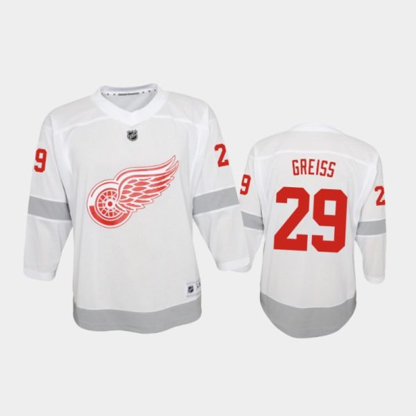 Youth Detroit Red Wings Thomas Greiss #29 Reverse Retro 2020-21 Special Edition Replica White Jersey