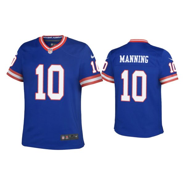 Youth Eli Manning New York Giants Royal Classic Game Jersey